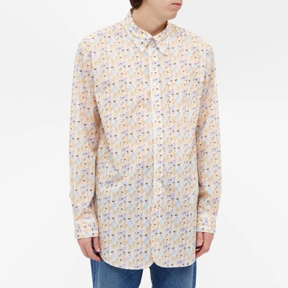 Engineered Garments 19Th Century Button Down Dancers Print Shirt Size S